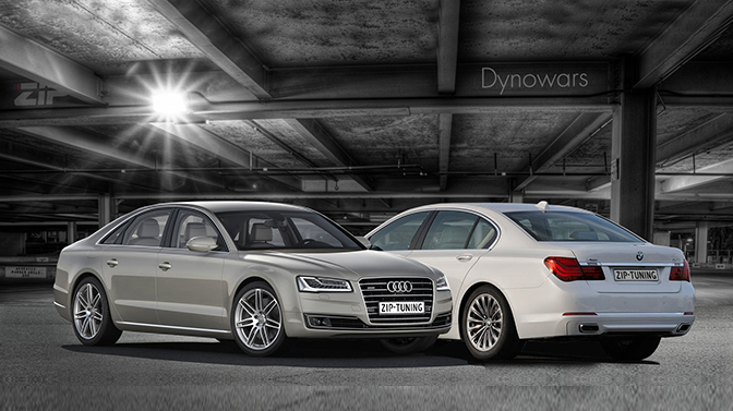 dynowar audi a8 vs bmw 740i